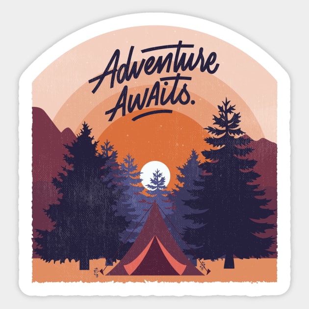 Adventure Awaits Sticker by POD Anytime